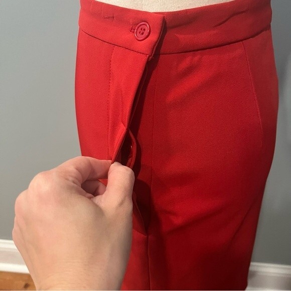 BCBGMaxazria Red Stretch Pencil Skirt Size 0 - Picture 3 of 8